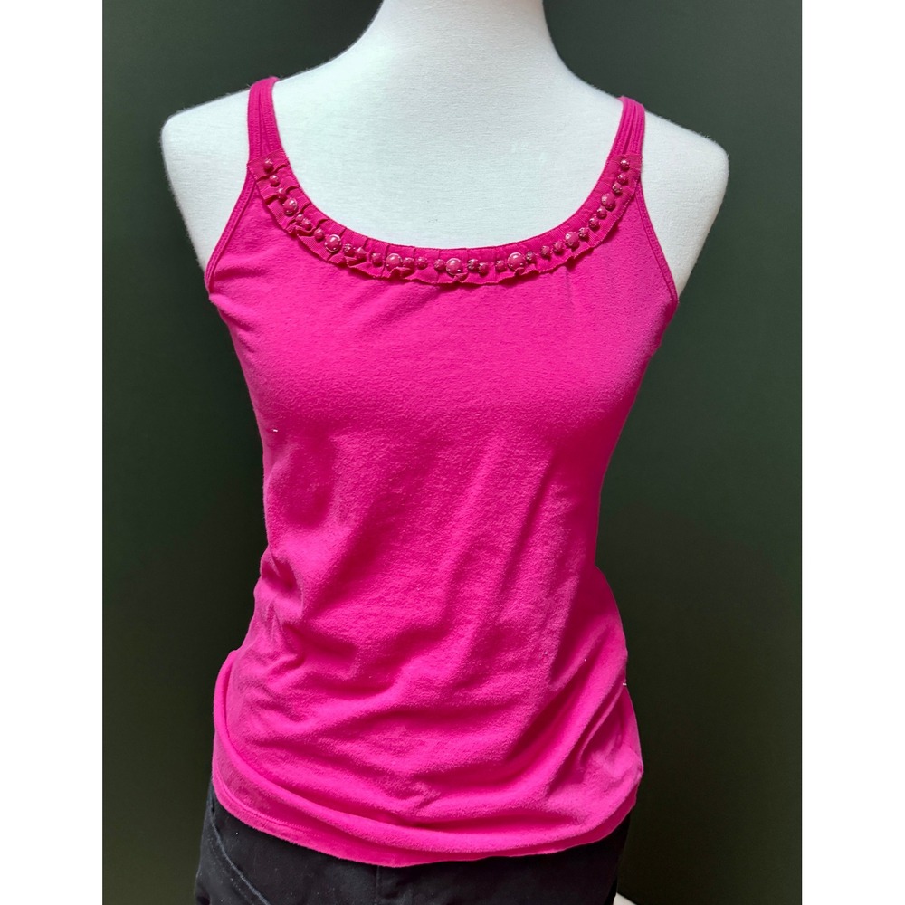 Pink New York & Company Beaded‎ Tank Top Women's Size M